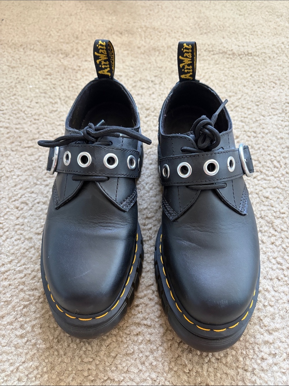 Dr. Martens Black Audrick 31S Hardware Platform Shoes